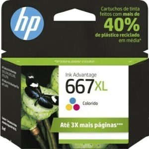 Cartucho de Tinta HP 667XL Colorido Advantage de Alto Rendimento Original