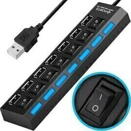 Hub USB Extensor 7 Portas 2.0 com Interruptor
