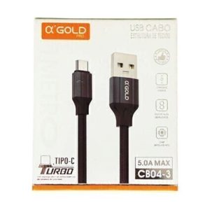 Cabo USB para Tipo C Turbo 5.0A MAX c/ Estrutura de Tecido