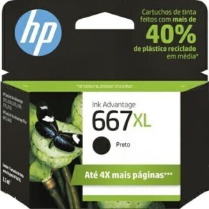 Cartucho de Tinta HP 667XL Preto Advantage de Alto Rendimento Original